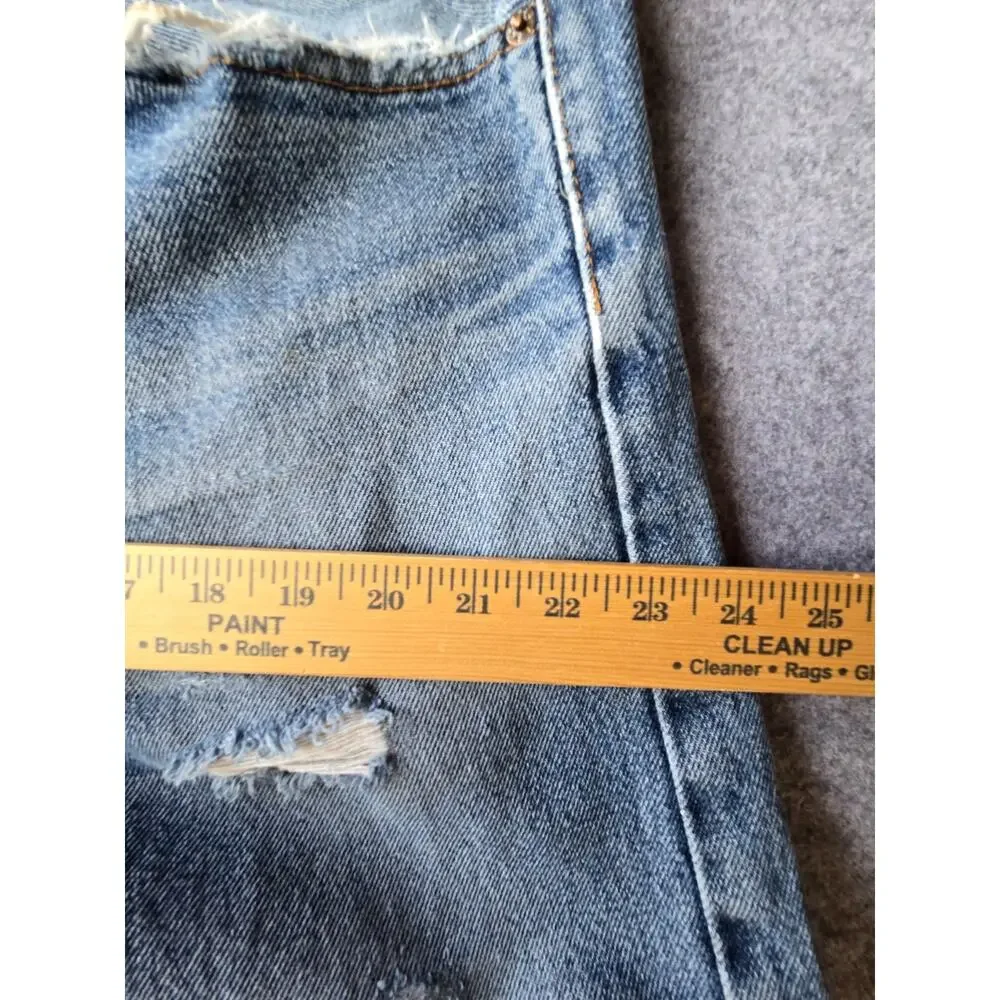 Levi's Men's 505 Jeans Distressed Med Wash Straight Leg Med Rise 34x30